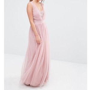 Dusty Pink Plunge Front Dress